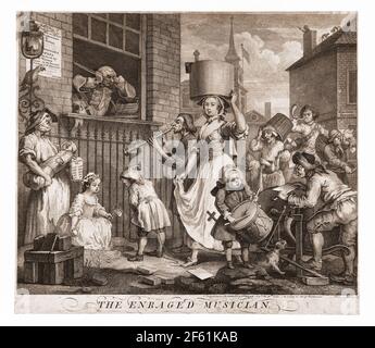 Der Erzürnte Musiker, 1741, Hogarth Stockfoto