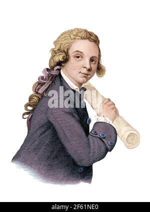 Der Junge Wolfgang Amadeus Mozart, Österreichischer Komponist Stockfoto