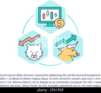 Symbole für die Linie des Aktienhandels mit Text Stock Vektor