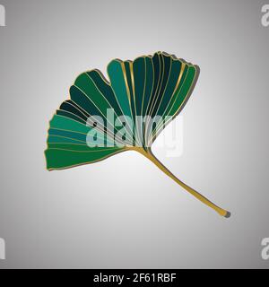 Vektor-Illustration von Ginkgo biloba Blatt. Tinte Linie Kunst Design Stock Vektor