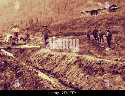 Gold Miner's Camp, Kalifornien, c. 1849 Stockfoto