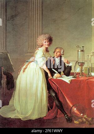 Antoine-Laurent Lavoisier und seine Frau Stockfoto