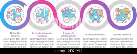 Infografik-Vorlage für Prozessvektoren zur Problemlösung Stock Vektor