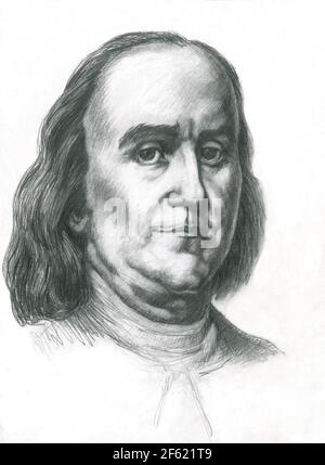 Benjamin Franklin, Amerikanischer Staatsmann Stockfoto