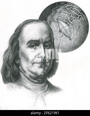 Benjamin Franklin, Amerikanischer Staatsmann Stockfoto