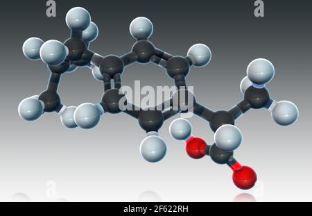 Ibuprofen, Molekulares Modell Stockfoto