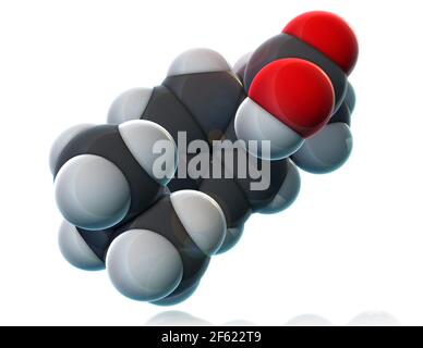 Ibuprofen, Molekulares Modell Stockfoto