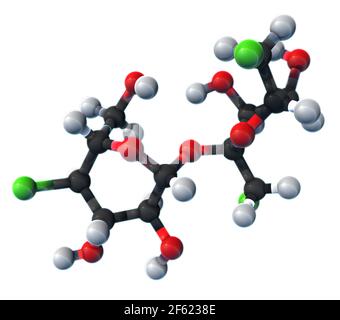 Sucralose, Molekulares Modell Stockfoto