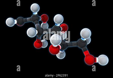 Glukose, Molekularmodell Stockfoto