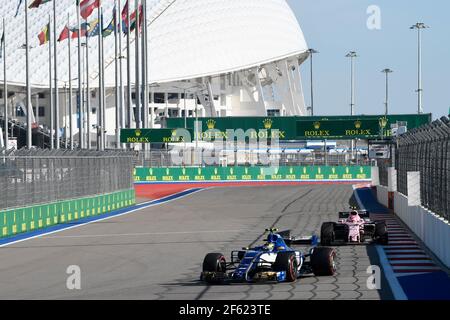 WEHRLEIN Pascal (ger) Reservefahrer Mercedes W08 Hybrid EQ Power+ Team Mercedes GP Aktion während der Formel 1 Weltmeisterschaft 2017, Grand Prix von Russland vom 27. Bis 30. April in Sotchi, Russland - Foto Eric Vargiolu / DPPI Stockfoto