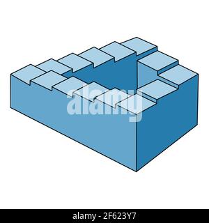 Optische Täuschung, Penrose Treppe, Illustration Stockfotografie - Alamy