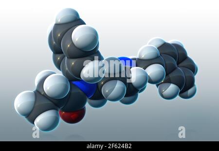 Fentanyl, molekulares Modell Stockfoto
