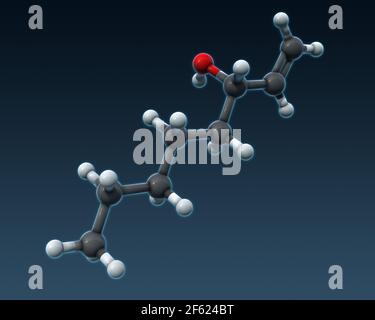 Octenol, Molekulares Modell Stockfoto