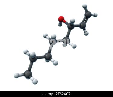 Octenol, Molekulares Modell Stockfoto