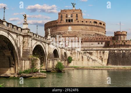 Italien. Rom. Engelsburg am Tiber Stockfoto