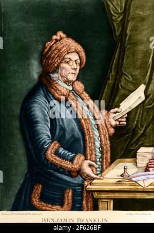 Benjamin Franklin, amerikanischer Universalgelehrter Stockfoto