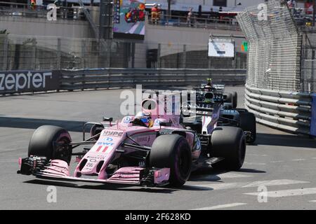 11 PEREZ Sergio (mex) Force India VJM10, Aktion während der Formel-1-Weltmeisterschaft 2017, Grand Prix von Monaco ab 28th. Mai in Monte Carlo - Foto Gregory Lenormand / DPPI Stockfoto