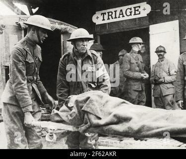 Triage Station, Frankreich, Erster Weltkrieg Stockfoto