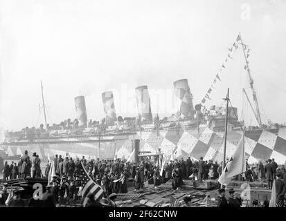 WWI, RMS Mauretania, Dazzle Camouflage, 1918 Stockfoto