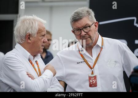 BRAWN Ross (gbr) Geschäftsführer Motorsport Formel 1 Gruppe, Ambiente Portrait WITTLING Charlie (gbr) fia Renndirektor Streckendirektion, Ambiance Portrait 2018 F2 zeigen während 2017 Formel 1 FIA Weltmeisterschaft, Italien Grand Prix, in Monza vom 1. Bis 3. September - Foto Francois Flamand / DPPI Stockfoto