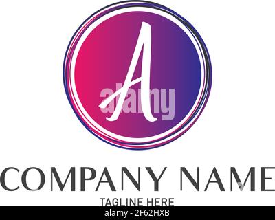 Runder Buchstabe A Logo Gradient Trendy modernes Template-Design Stock Vektor