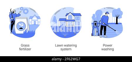 Gartenarbeit Dienstleistungen abstraktes Konzept Vektor Illustrationen. Gartenarbeit Dienstleistungen abstraktes Konzept Vektor Illustrationen.