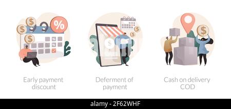 Zahlungsbedingungen abstrakte Konzept Vektor Illustrationen. Stock Vektor
