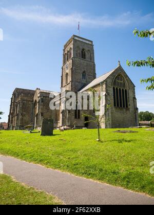 St. Mary’s Church im Dorf Wedmore, Somerset, England. Stockfoto