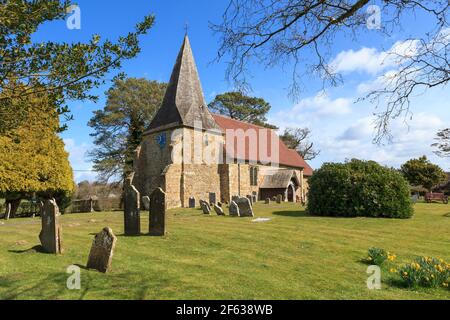 All Saints Church, Mountfield, zu Ostern, East Sussex, Großbritannien Stockfoto