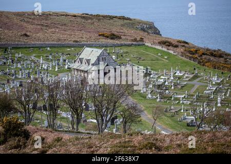 Die alte Kirche St. Tudno ist ein Ort der Wallfahrt, des Friedens und des Gebets und ein aktiver Ort der Anbetung innerhalb der Pfarrei Llandudno, N. Wales Stockfoto