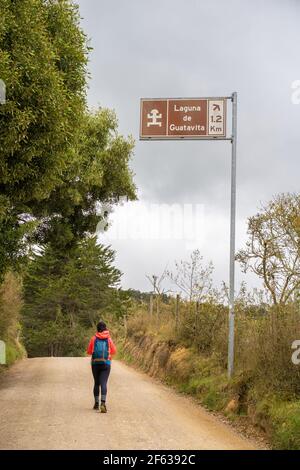 Straße zur Laguna de Guatavita, Cundinamarca, Kolumbien Stockfoto