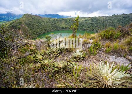 Die lagune von guatavita, Sesquilé, Cundinamarca, Kolumbien Stockfoto