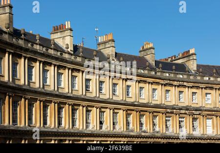 The Royal Crescent, Bath, Somerset, England, Großbritannien, Europa Stockfoto