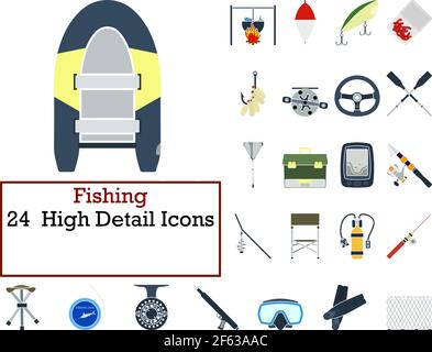 Angelsymbol-Set. Flaches Design. Vollständig editierbare Vektordarstellung. Text erweitert. Stock Vektor