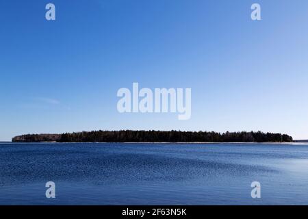 Oak Island in Nova Scotia, Kanada. Die Insel ist der Ort der Reality-TV-Show, The Curse of Oak Island. Stockfoto