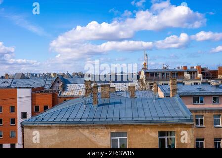 Wunderschöner Blick auf Riga. Altstadt der Stadt. Stockfoto