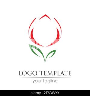 Blume Tulpe Logo Vektor Illustration Design Vorlage Stock Vektor