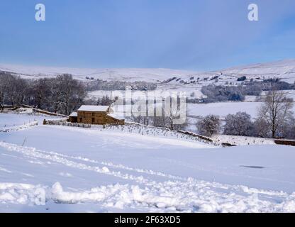 Winter in Hawes, Wensleydale, Yorkshire Dales National Park Stockfoto