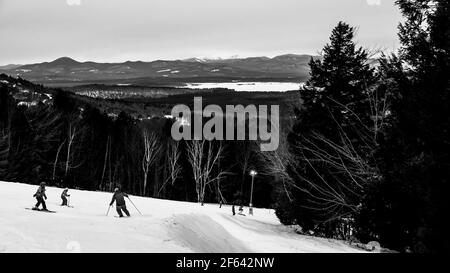 Skifahren auf dem Shawnee Peak, Bridgton, Maine Stockfoto