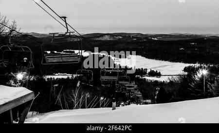 Skifahren auf dem Shawnee Peak, Bridgton, Maine Stockfoto