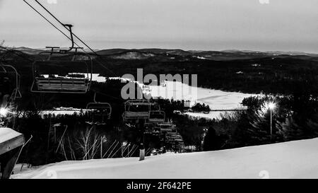 Skifahren auf dem Shawnee Peak, Bridgton, Maine Stockfoto
