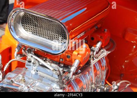 1939 Ford Custom Coupe Hot Rod-Motor Stockfoto