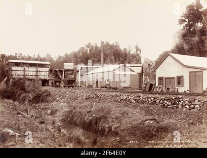 Seddonville Kohlemine, Neuseeland, um 1910. Foto von Muir Moodie aus Dunedin Stockfoto