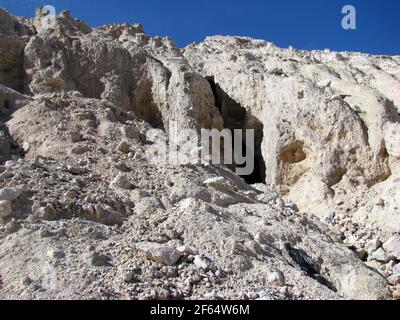 Karge Vulkanlandschaft auf der Insel Nisyros in Griechenland Stockfoto