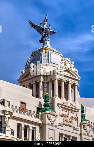 Edificio de la Union y el Fenix Espanol Gebäude entworfen von Architekt Enrique Viedma Vidal, Valencia, Valencia, Spanien Stockfoto