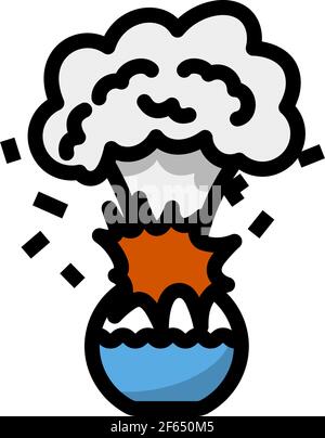 Symbol Explosion Der Chemie-Flasche. Editierbare Fettformatier Umriss Mit Farbfülldesign. Vektorgrafik. Stock Vektor
