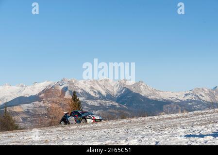 43 Giordano Quentin, Roux Thomas, Peugeot 208 R5 im Einsatz während der Rallye-Weltmeisterschaft 2017, Rallye Monte Carlo vom 19. Bis 22. Januar in Monaco - Foto Brieuc Mercière/ Austral / DPPI Stockfoto