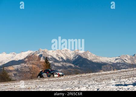 43 Giordano Quentin, Roux Thomas, Peugeot 208 R5 im Einsatz während der Rallye-Weltmeisterschaft 2017, Rallye Monte Carlo vom 19. Bis 22. Januar in Monaco - Foto Brieuc Mercière/ Austral / DPPI Stockfoto