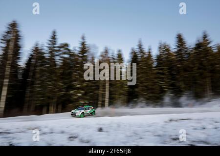 32 Skoda Motorsport, Tidemand Pontus, Andersson Jonas, Skoda Fabia R5 im Einsatz während der WRC World Rally Car Championship 2017, Schweden Rallye vom 9. Bis 12. Februar, in Hagfors - Foto Bastien Baudin / DPPI Stockfoto