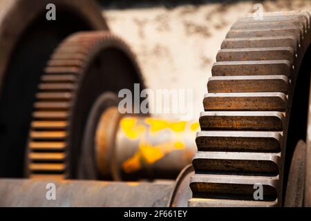 Schwerindustrie Fabrik, Produktion der Stahlzugräder Stockfoto